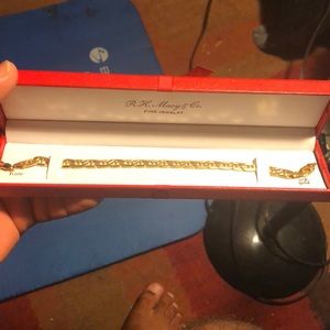 Men's Beveled Marine Link Bracelet in 10k Gold